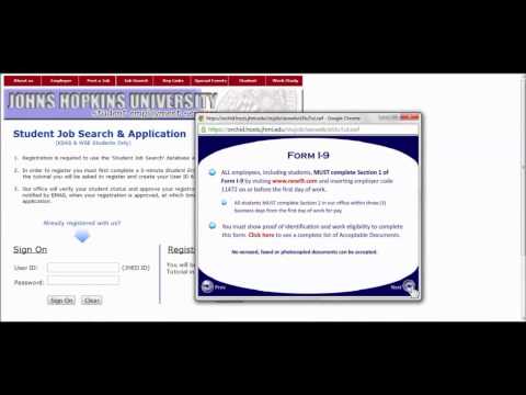 Registering with JHU Student Employment Services