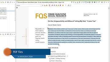 PDFs in MAXQDA 2020