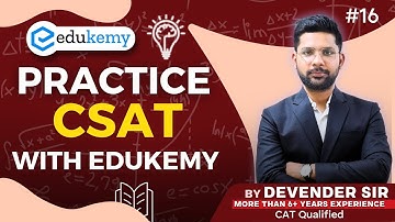 CSAT Success: Master UPSC with Devender Sir’s Expert Tips | Video 16 | Edukemy  #upsc #csat #iasprep