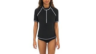 Sunsets Black Ss Zip Rashguard Swimoutlet