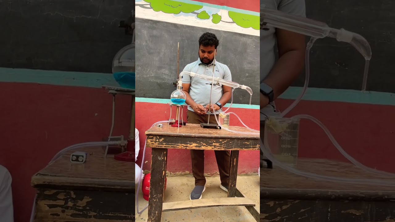 Distillation process of acetone and water mixture #chemistry #science #experiment #virashorts #viral
