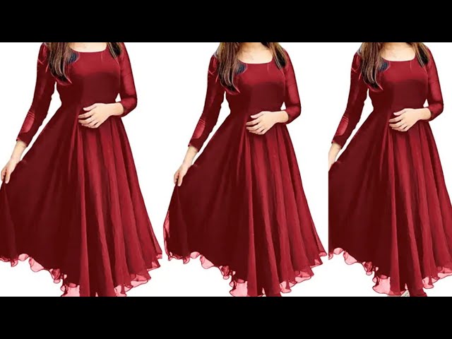 Full flared umbrella frock cutting and stitching || #sewing #shorts #viral  #diy #fashion #design - YouTube