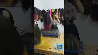 Synthetic wig making, pre-processing: color mixing. #hairextensions #hair #hairstyle