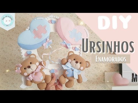 DIY 💕Ursinhos Enamorados 💕(como fazer ursinhos em feltro )