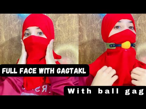 Full Face Cover With Dupatta +Ball Gag #silentaqsa#aqsaadil #challenge #gag #ball