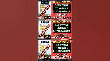 Software Testing & Automation (MC25103) MCA Regulation 2025 #mc25103 #annauniversity #mca #r2025 #pg