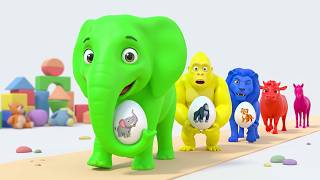 Long Slide Game With Cow Elephant Gorilla Hippopotamus Tiger 3d Animal Game Funny 3d Animals screenshot 2
