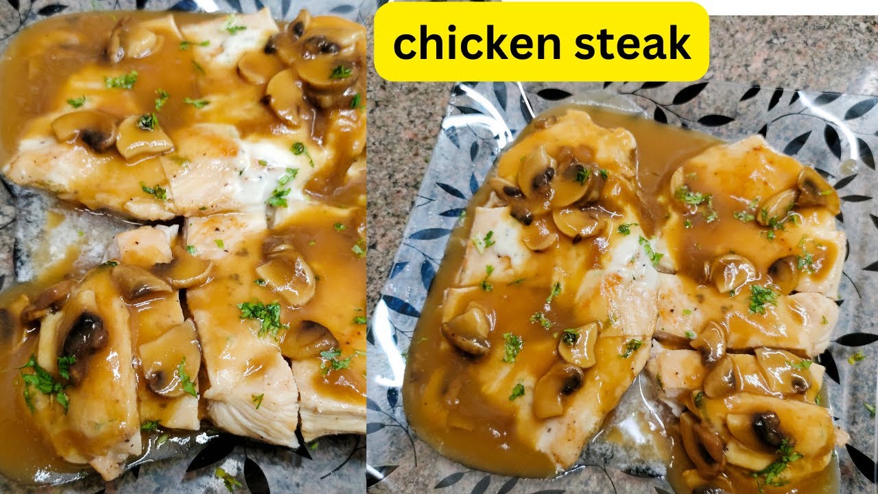 Chicken steak with brown sauce how to make chicken steak recipe YouTube
