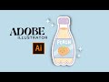 Step by Step PEACH SODA VECTOR in Adobe Illustrator 2023