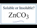 Zinc Carbonate Solubility Concepts