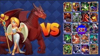 Dragon & Angel vs All Card's || Castle Crush Battle