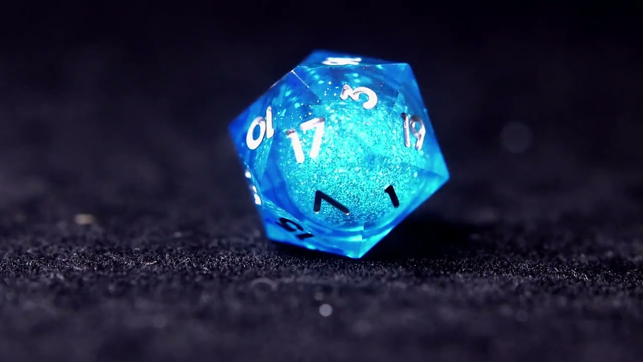 Liquid Core DND Dice Set – Sharp Polyhedral D6 & D20, Gift for D&D Players