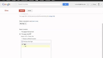 Adding, Moving, Deleting Pages in Google Sites