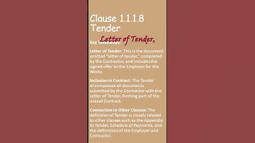 Tender: What Does It Mean Under FIDIC Yellow Book 1999? #constructioncontracts #fidic