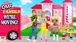 WE'RE MOVING INTO THE DREAMHOUSE!  OMG LOL Family Speedster Toddlers & Baby Move into Barbie House