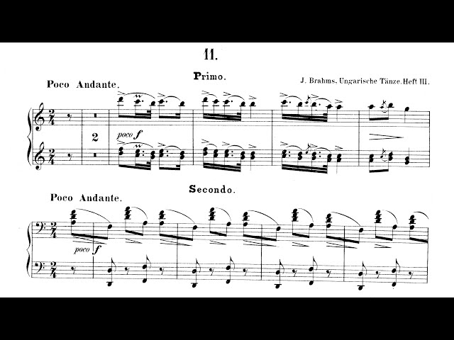 Brahms - Danse hongroise n° 11 : Cyprien Katsaris & Hélène Mercier, piano