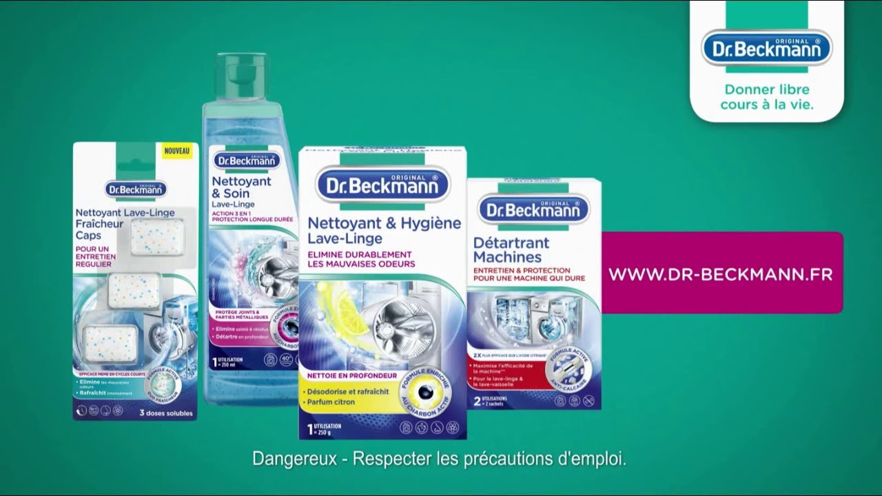 Dr Beckmann Nettoyant & Hygiène lave-linge "donner libre cours à la vie" Pub 15s