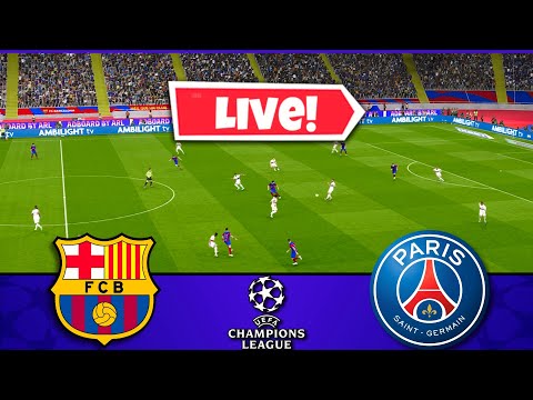 Barcelona vs PSG LIVE | UEFA Champions League 23/24 | Football Match Today | Watch Along &amp; efootball