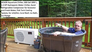 VEVOR Aquarium Chiller 500 Gal 1892 L 1.5 HP Hydroponic Water Chiller, Quiet Compressor, Ice Plunge