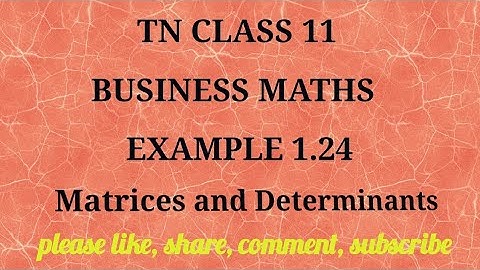 Tn 11business maths |example 1.24|state board |Matrices and Determinants |gmrrao maths|