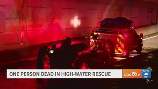 1 person dead in high-water rescue
