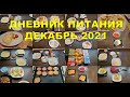 ДНЕВНИК ПИТАНИЯ ДЕКАБРЬ 2021