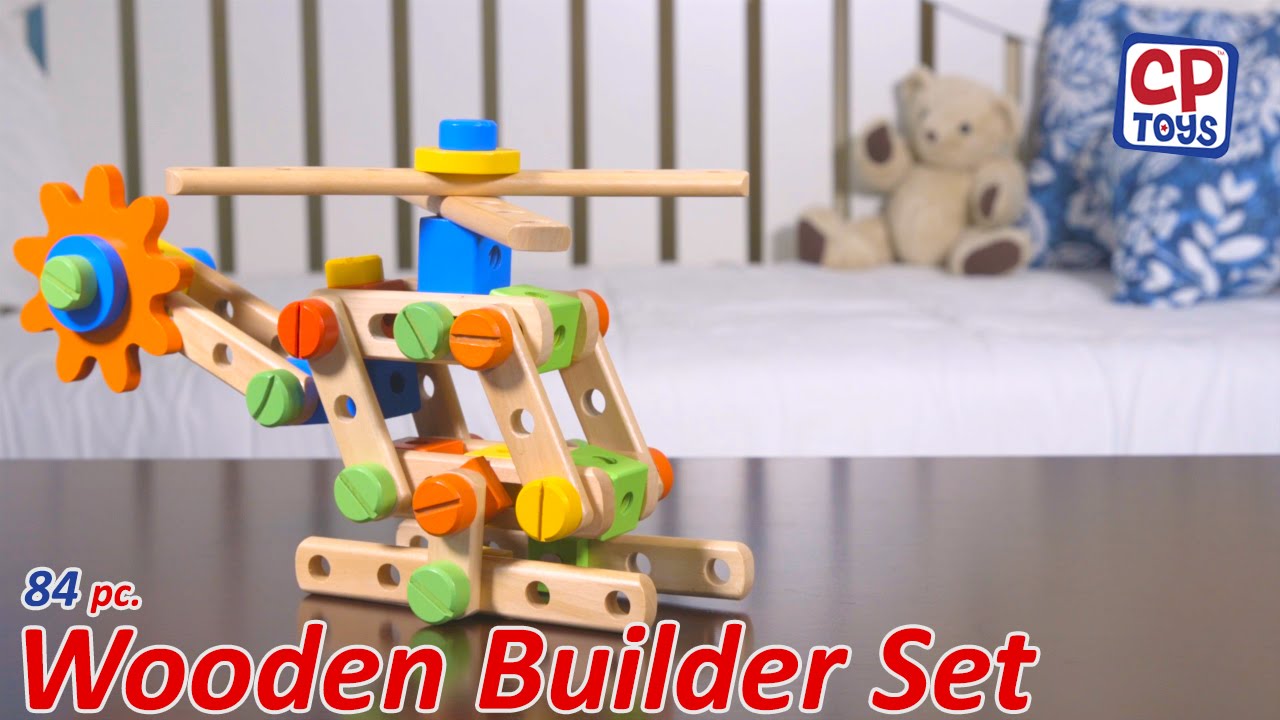 84pc Wooden Nut and Bolt Builder from CP Toys
