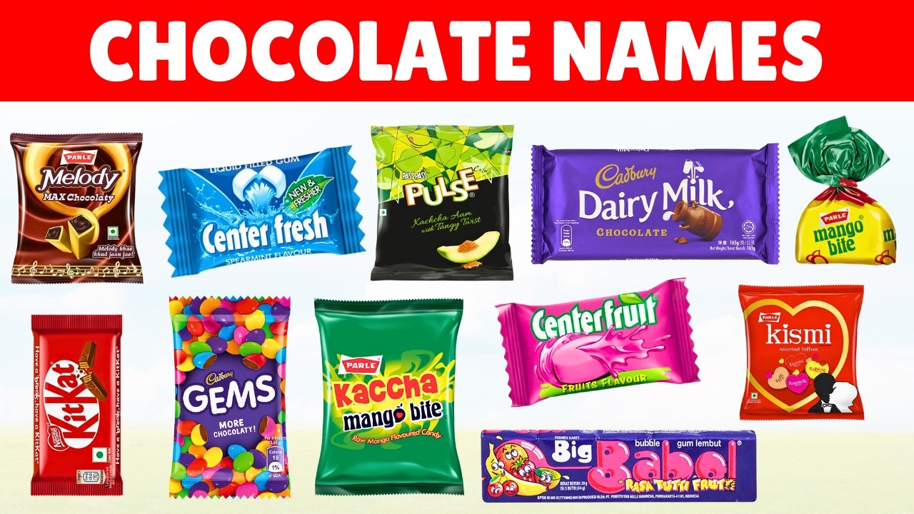 Chocolate Names In Hindi | चॉकलेट के नाम | Chocolate Names For Kids