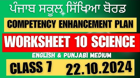 Class 7 SCIENCE Worksheet 10 solution 22.10.2024 english and punjabi medium  #newszone39