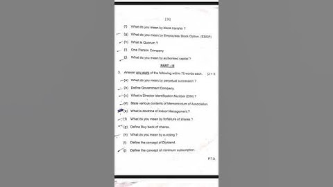 Core-4(Corporate law) question paper of 2022,B.com second semester #viral #viralquestion