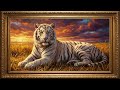 Majestic White Tiger at Sunset | 4K Luxury Frame TV Art Display