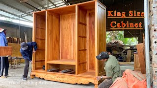 Great Woodworking Project - Carpenter Makes His Own Large Cabinet With Incredibly Intricate Carvings