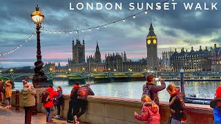 London, England 🏴󠁧󠁢󠁥󠁮󠁧󠁿 Sunset Street Walk  2023 - 4K 60fps Walking Tour (▸65 min)