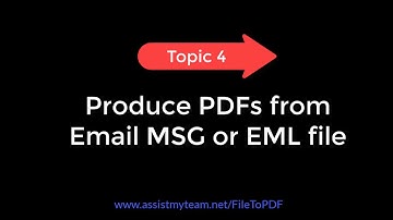 Topic 4: Convert Email MSG or EML files to PDFs or Combine into one PDF