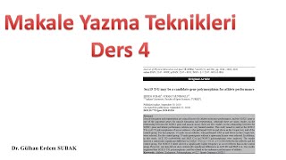 Makale Yazma Teknikleri - 4. Ders