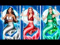 We Build Secret Rooms for Mermaids! Emerald Girl, Ruby Girl and Diamond Girl in Real Life!