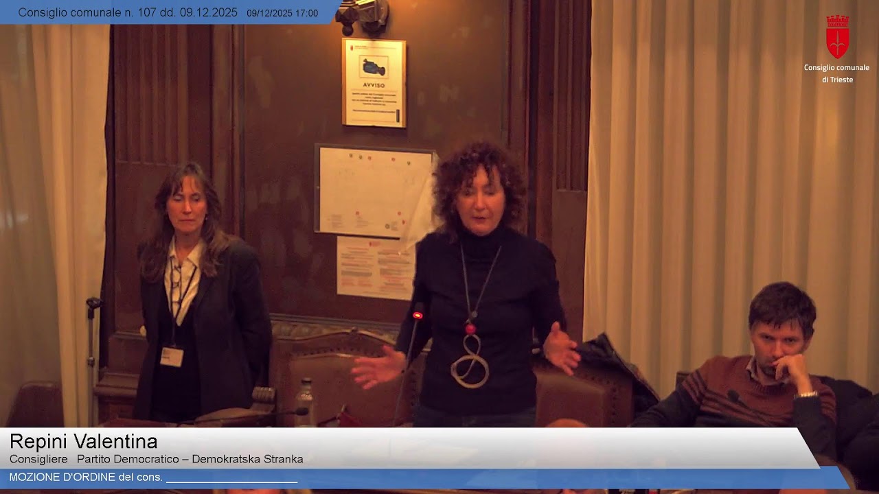 9 Dicembre 2025 - Live streaming del Consiglio Comunale di Trieste