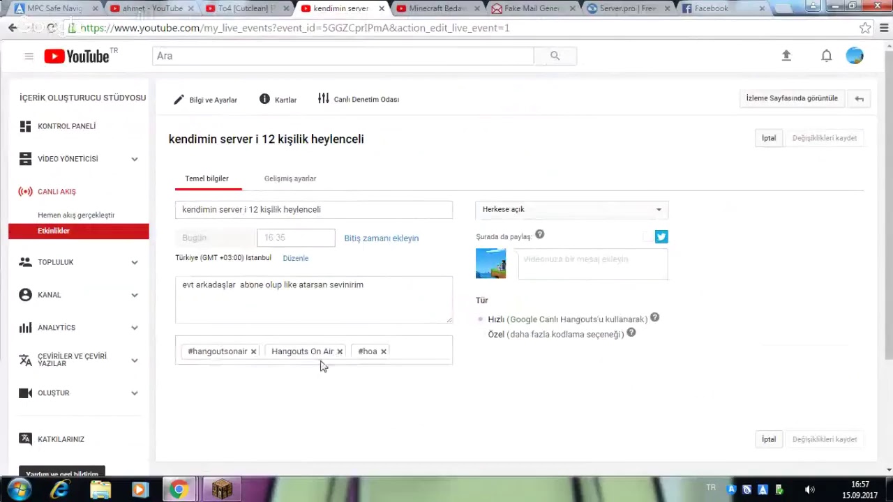 kendimin server i 12 kişilik heylenceli ip alpha.mymcserver.org