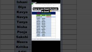 How to use Exact Formula in Excel #excel #shorts