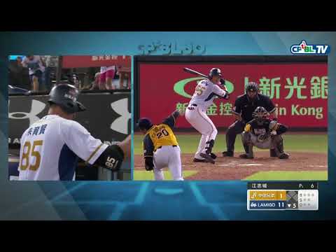 10/04 兄弟 vs Lamigo 五局下，朱育賢中外野方向陽春全壘打，個人本季第29轟