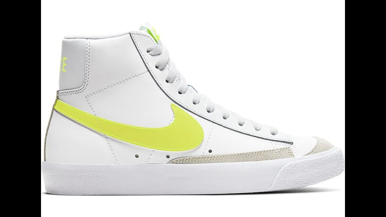 スニーカー Nike BLAZER MID 77 LEMON VENOM WMNS Nike Blazer Mid '77 White/Lemon Venom CZ0362-100 - YouTube