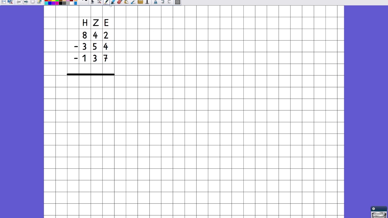 Schriftliche Subtraktion mit 2 Subtrahenden - ActivInspire