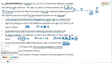 Linear Arrangement Basics | Reasoning Ability | Advanced Example - 25 | TalentSprint Aptitude Prep
