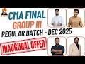100% ENGLISH | CMA FINAL CLASSES | GROUP 3 | REGULAR BATCH | FOR DEC 2025 EXAMS | SHIKHARA TUTORIALS