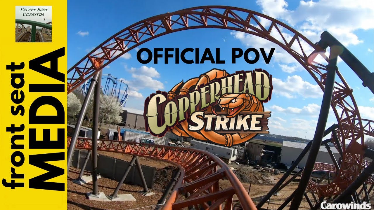 Copperhead Strike at Carowinds Official POV 2019 New Mack Roller Coaster rollercoaster bleachers
