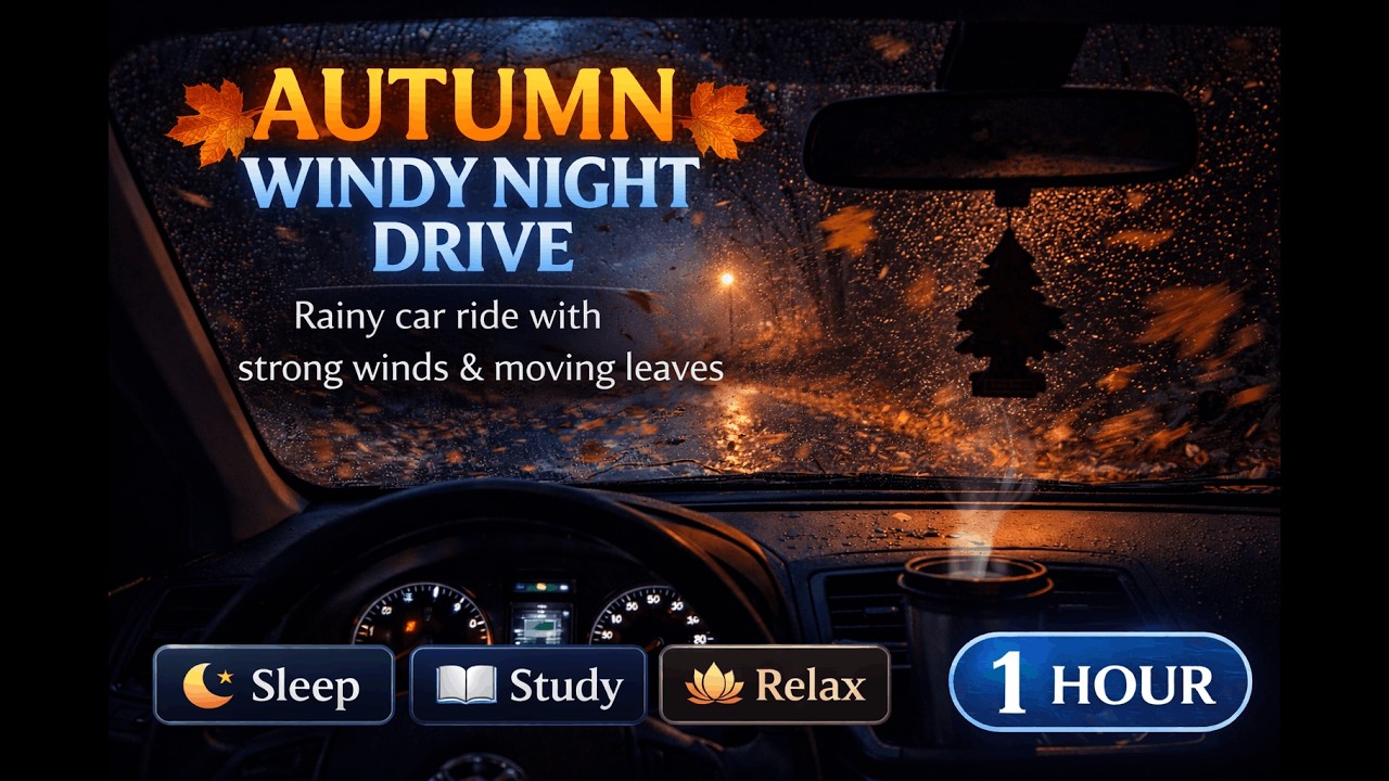 Headlights in the Rain: Windy Car Ambience for Sleep & Study
