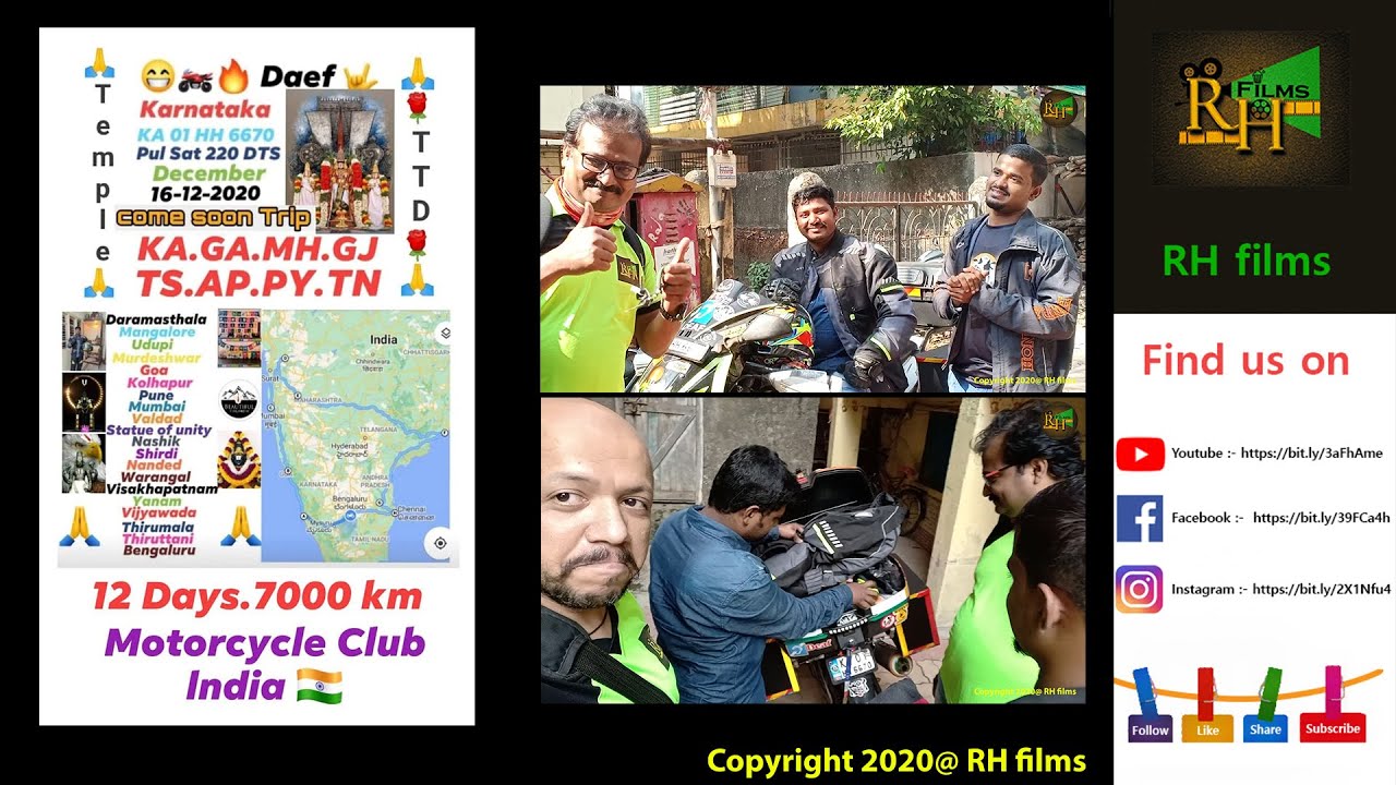 motorcycle club India Mutu kumar  interested to meet RH films team at Mumbai MH