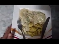 رافيولي السبانخ والجبن مع صلصة لكريم فريش raviolis aux épinards 