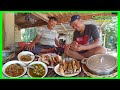 Khmer Village Food in Ba Phnom District - Having Lunch With My Relative.