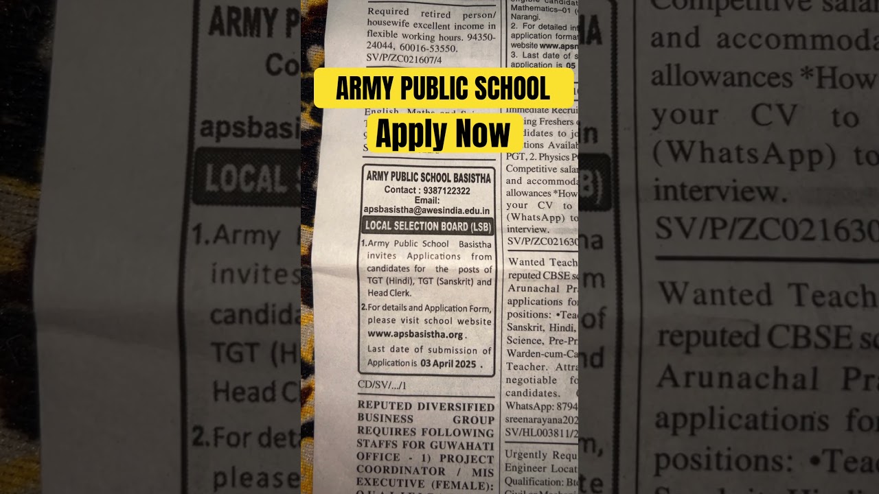 Head Clerk & Teacher Sanskrit 